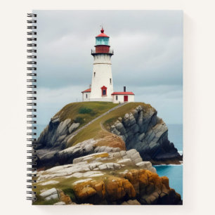 Lighthouse Landschaft Küste Meer Ruhe Landschaft Notizblock