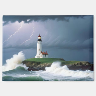 Lighthouse Landschaft Küste Ozean Waves Night Sea Magnet