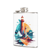 Lighthouse Landschaft Stille Stille Natur Außenber Flachmann (Links)
