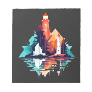 Lighthouse Landschaft Stille Stille Natur Außenber Notizblock