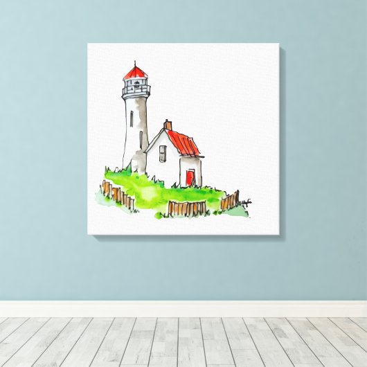 Lighthouse Leinwanddruck (Insitu (Holzboden))
