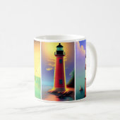 Lighthouse-Liebhaber Tasse mit 4 Lichtturmbildern (VorderseiteRechts)