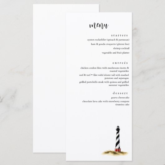 Lighthouse Menu Menükarte (Vorne/Hinten)