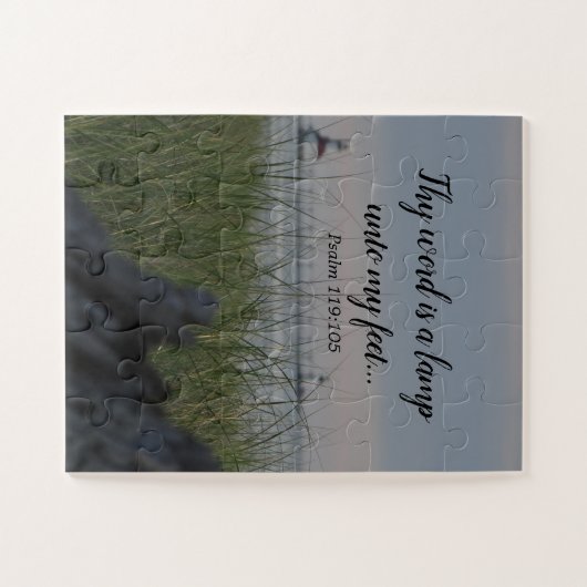 Lighthouse Michigan Lake Bible Quote Puzzle (Horizontal)