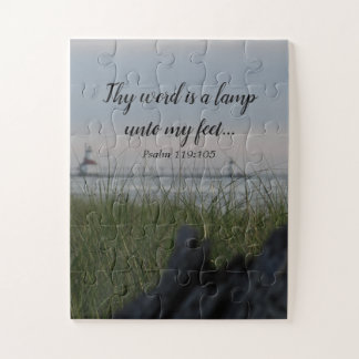 Lighthouse Michigan Lake Bible Quote Puzzle