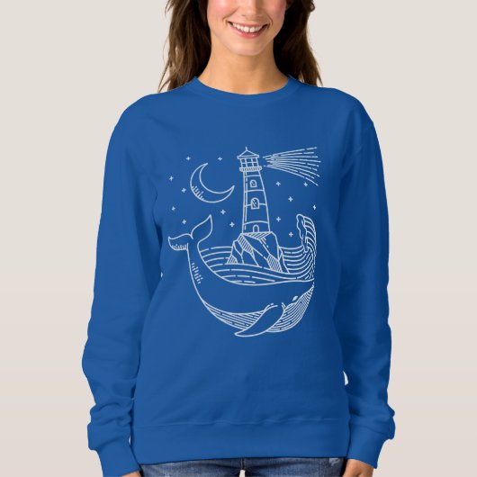 Lighthouse Moon Whale Sweatshirt (Vorderseite)