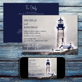 Lighthouse Nautical Beach All in One Wedding Einladung