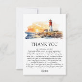 Lighthouse Nautical Beach Theme Brautparty Dankeskarte (Vorderseite)