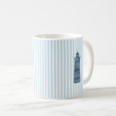 Lighthouse Nautical Painting Blue Strip Tasse (VorderseiteRechts)