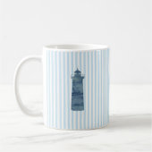 Lighthouse Nautical Painting Blue Strip Tasse (Links)