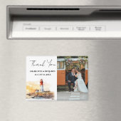 Lighthouse Nautical Theme Wedding Vielen Dank Magnet (In Situ (Geschirrspüler))