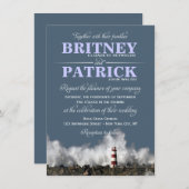 Lighthouse Nautical Themed Wedding Einladungen (Vorne/Hinten)