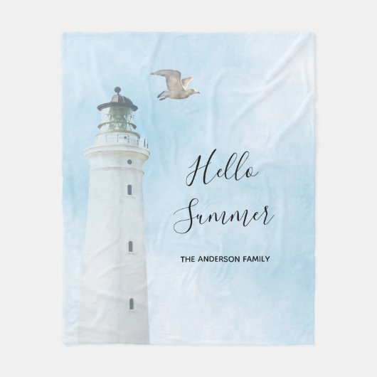 Lighthouse nautische Meer Sommer Fleecedecke (Vorderseite)