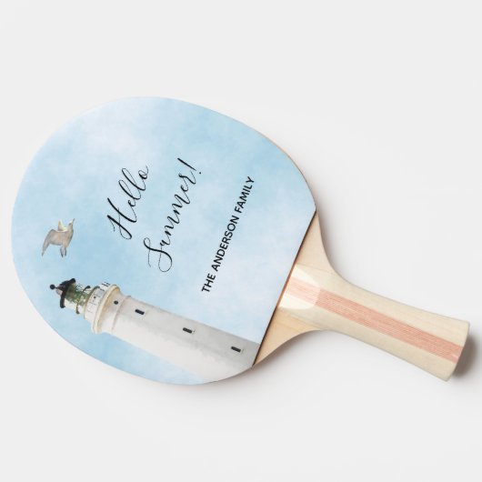 Lighthouse nautische Meer Sommer Tischtennis Schläger (Seitenansicht)