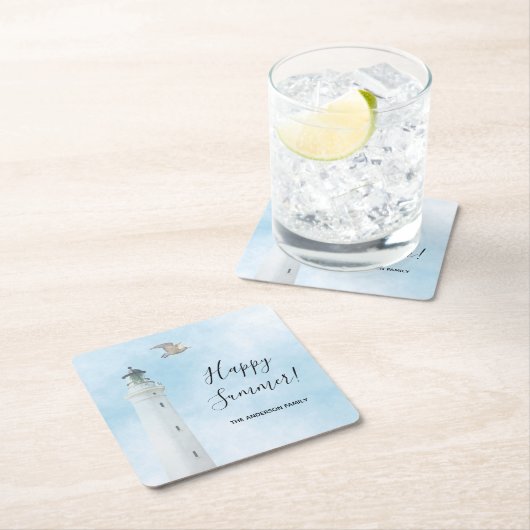 Lighthouse nautische See Rechteckiger Pappuntersetzer (Vor Ort)