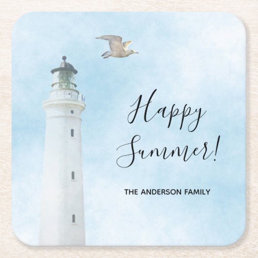 Lighthouse nautische See Rechteckiger Pappuntersetzer (Vorderseite)