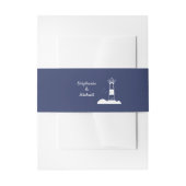 Lighthouse Navy Blue Wedding Einladung Bly Band (Vorderseite Beispiel)