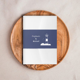 Lighthouse Navy Blue Wedding Einladung Bly Band