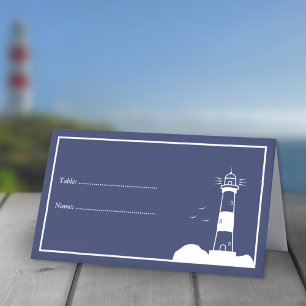 Lighthouse Navy Blue Wedding Platzkarten
