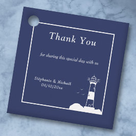 Lighthouse Navy Blue Wedding Vielen Dank Geschenkanhänger