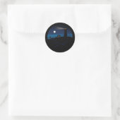 Lighthouse - Night Runder Aufkleber (Tasche)