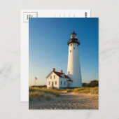 Lighthouse Ocean Landscape Sun Postkarte (Vorne/Hinten)