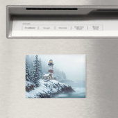 Lighthouse Ocean Nature Marine Coastline Snow Magnet (In Situ (Geschirrspüler))
