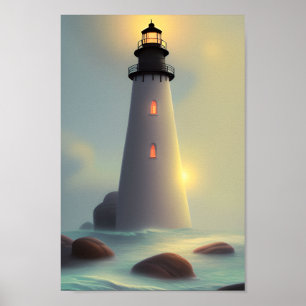 Lighthouse Ocean Sea Art Poster