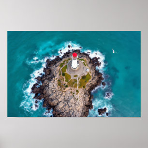Lighthouse Ocean Sea Nature Marine Coastline Shore Poster