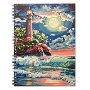 Lighthouse Ocean Spiralband Notizblock
