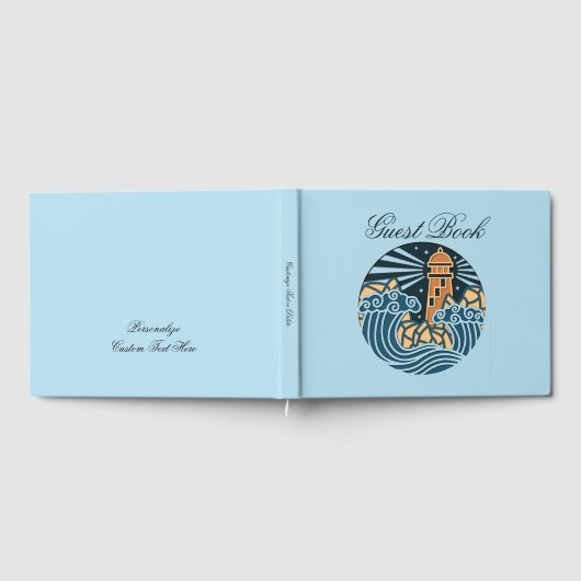 Lighthouse Ocean Waves Sommerurlaub Gästebuch (Voll)