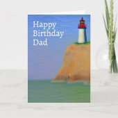 Lighthouse Oil Painting Happy Birthday Vater Card Karte (Vorderseite)