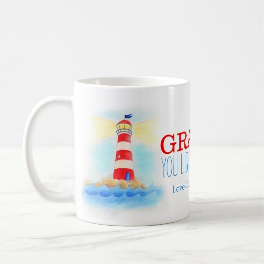 Lighthouse Opa Sie beleuchten unser Leben Tasse (Links)