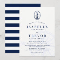 Lighthouse Pier Nautical Wedding Einladung