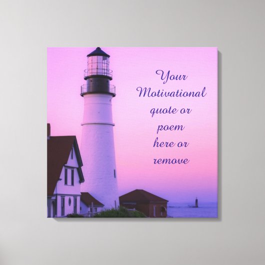 Lighthouse Pink Sky Leinwanddruck (Vorderseite)