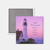 Lighthouse Pink Sky Magnet (Vorderseite/Rückseite)
