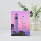 Lighthouse Pink Sky Postkarte (Stehend Vorderseite)