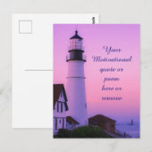 Lighthouse Pink Sky Postkarte (Vorne/Hinten)