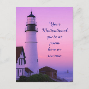 Lighthouse Pink Sky Postkarte