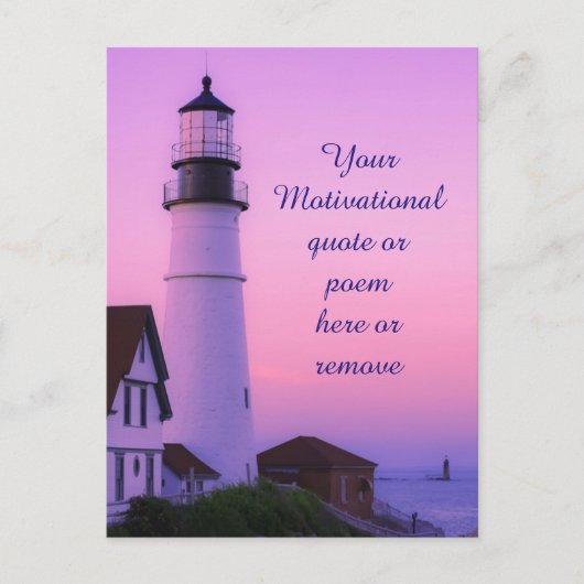 Lighthouse Pink Sky Postkarte (Vorderseite)