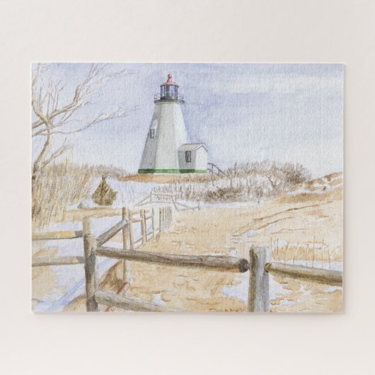 Lighthouse Plymought Wasserfarbe 520pc Puzzle (Horizontal)