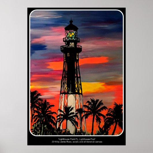 "Lighthouse Point FL, Lighthouse Pop!" Gemälde übe Poster (Vorne)