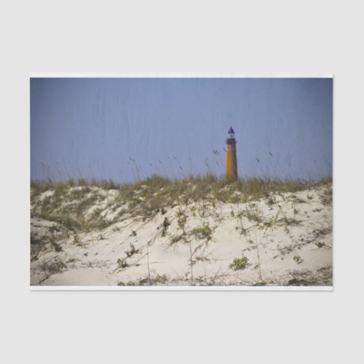 Lighthouse Ponce Inlet Blue Sky Beach Landschaft Seidenpapier (Vorderseite)