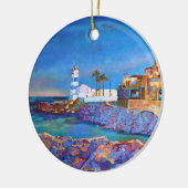 Lighthouse Portugal Cascais Keramik Ornament (Links)