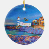 Lighthouse Portugal Cascais Keramik Ornament (Hinten)