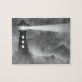 LIGHTHOUSE PUZZLE IN SCHWARZ N WEISS (Horizontal)