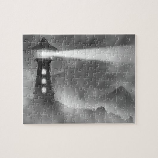 LIGHTHOUSE PUZZLE IN SCHWARZ N WEISS (Horizontal)