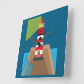 Lighthouse Quadratische Wanduhr (Winkel)