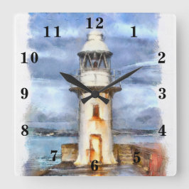 Lighthouse Quadratische Wanduhr