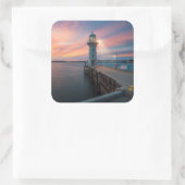 Lighthouse Raffles | Jachthafen, Singapur Quadratischer Aufkleber (Tasche)